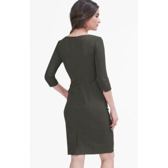 MM Lafleur Etsuko Sheath Dress Pine Green Size 6 Workwear 3/4 Sleeve - Picture 5 of 10